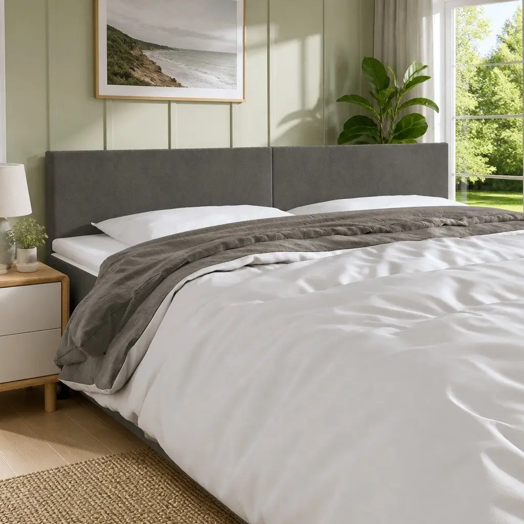 LED Headboard Velvet 160 cm Dark Grey Modern Bedroom Furniture