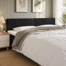 Stylish Black Velvet LED Headboard 160 cm for Modern Beds