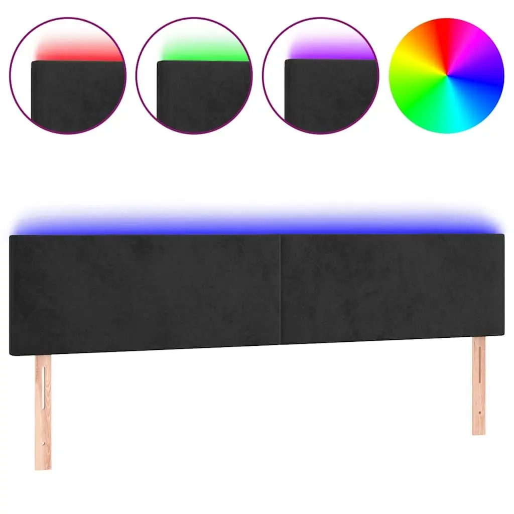 Black Velvet LED Headboard 200 cm