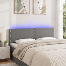 Stylish 144 cm Dark Grey LED Headboard with Adjustable Height