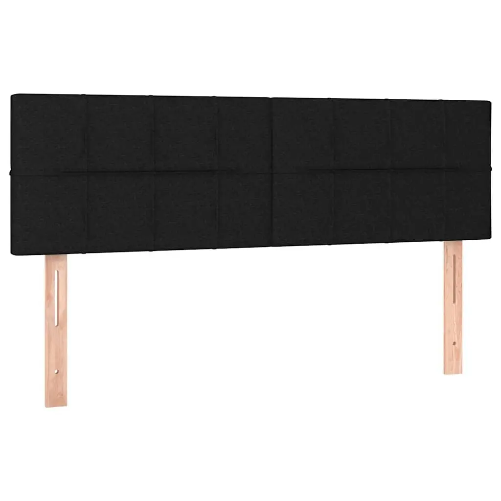 LED Headboard 144cm Black Fabric Adjustable Height