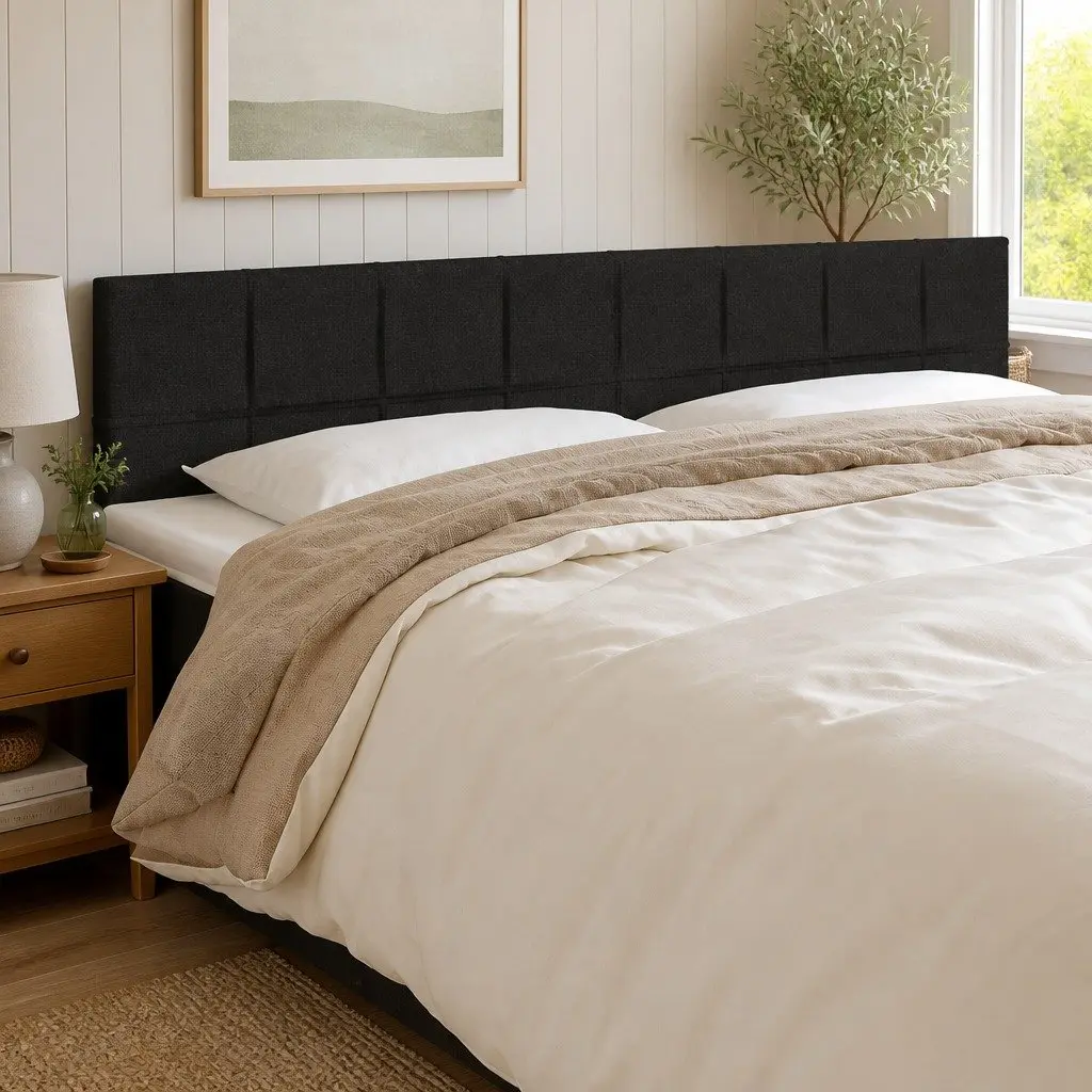 Black LED Headboard with Adjustable Height 160cm