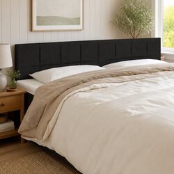 LED Headboard Black 160cm Fabric Adjustable Height Bed Support Backrest Lighting