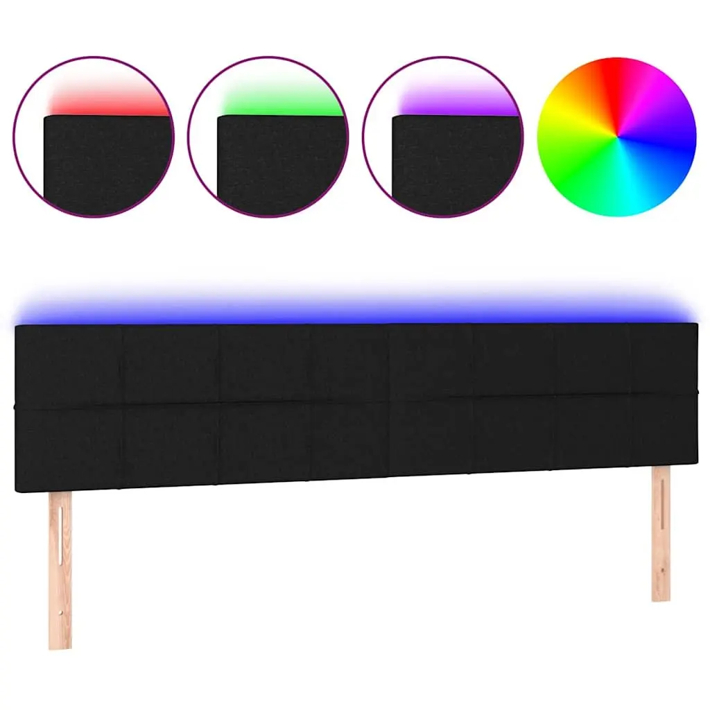 Black LED Headboard with Adjustable Height 160cm