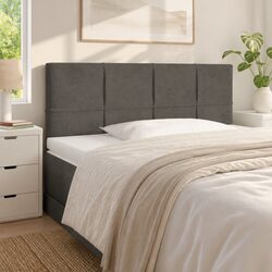 LED Headboard 100cm Dark Grey Velvet Bed Backrest with Adjustable Colourful