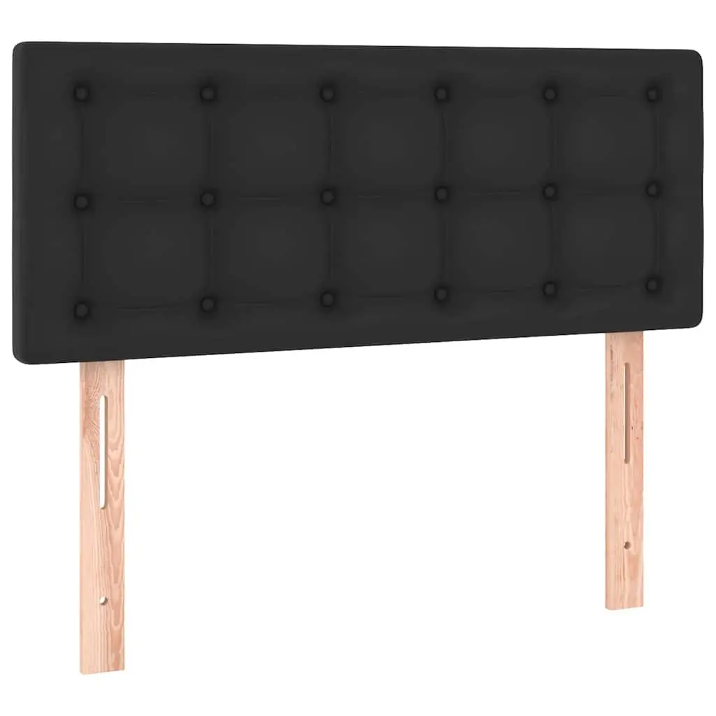 Adjustable Black Faux Leather LED Headboard 100cm