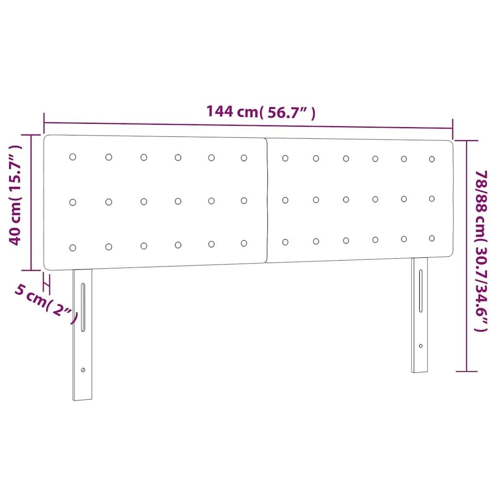 Adjustable Height LED Headboard in Black Faux Leather