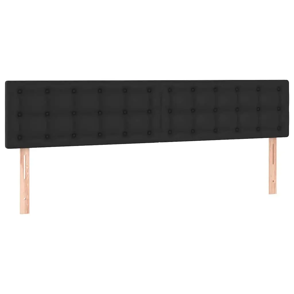 LED Headboard Black 160cm Faux Leather Bed Back Support Modern Bedroom Decor