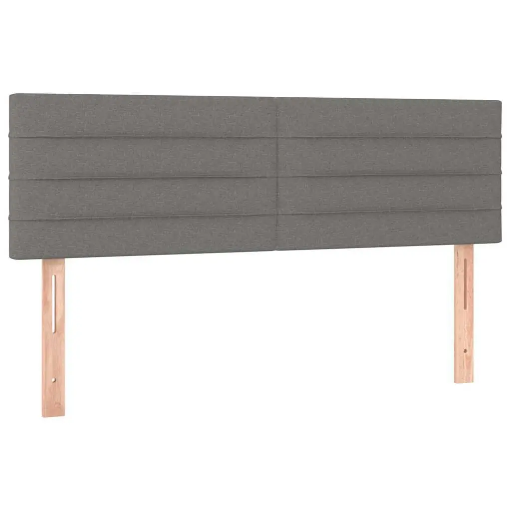 Adjustable Height LED Headboard 144cm Dark Grey Fabric