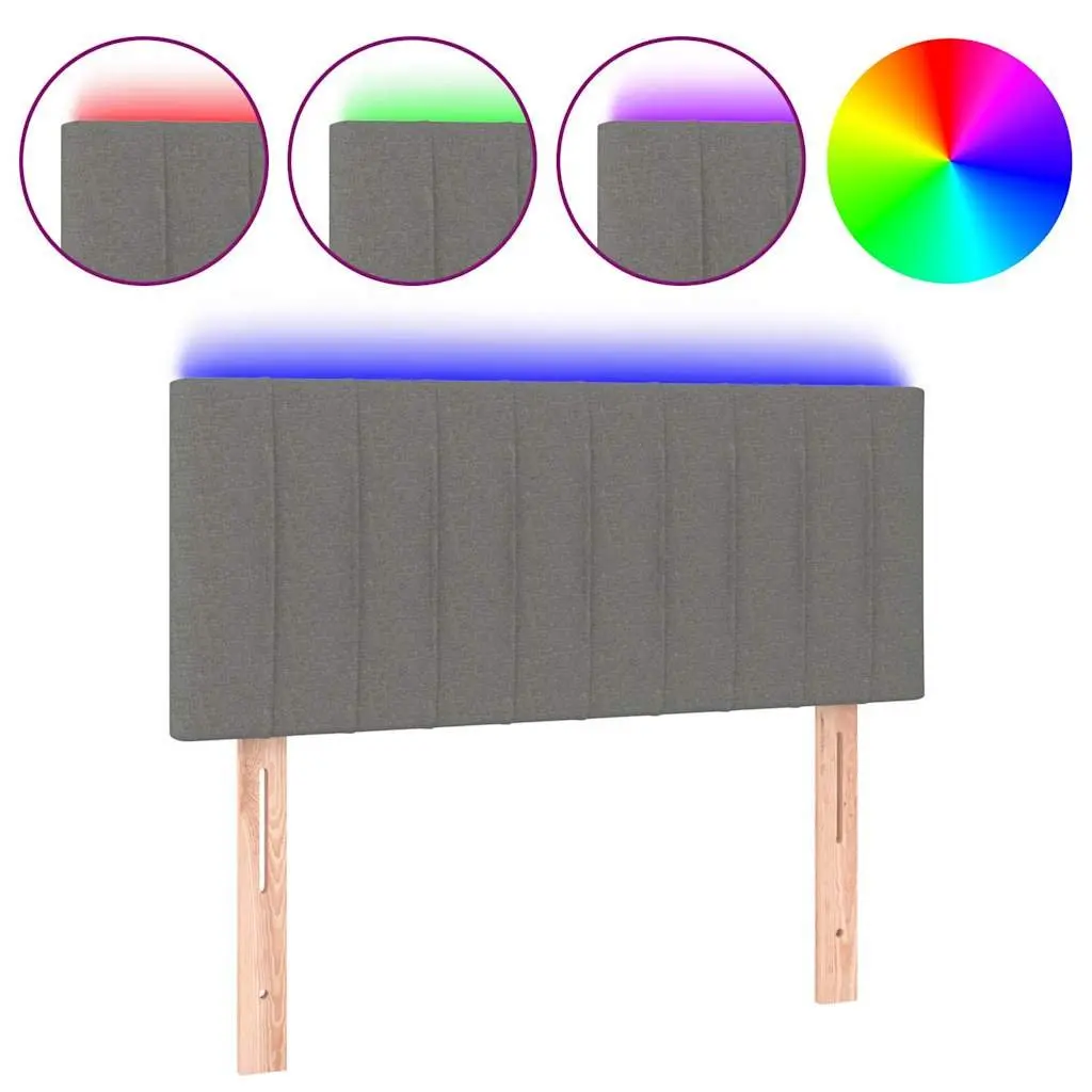 Grey LED Headboard 100x5x78/88 cm Adjustable Height