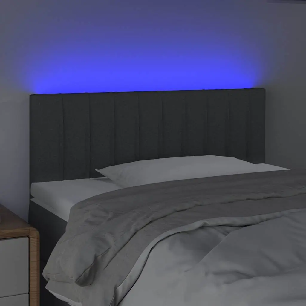 Grey LED Headboard 100x5x78/88 cm Adjustable Height