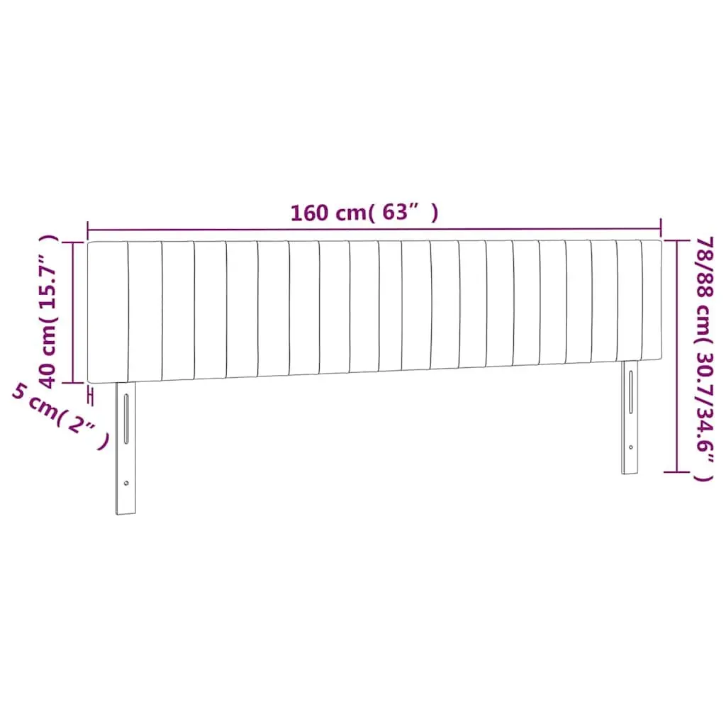 LED Headboard Fabric 160cm Dark Grey Bedroom Wall Mount Adjustable Height