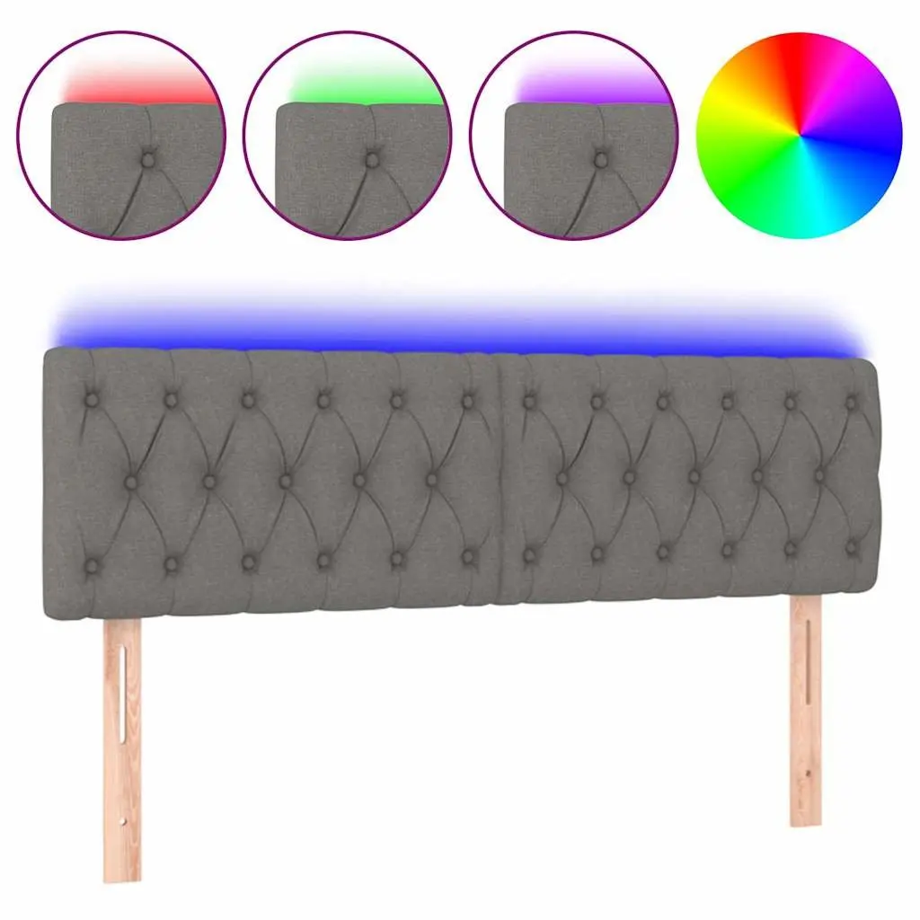 LED Headboard with Adjustable Height in Grey