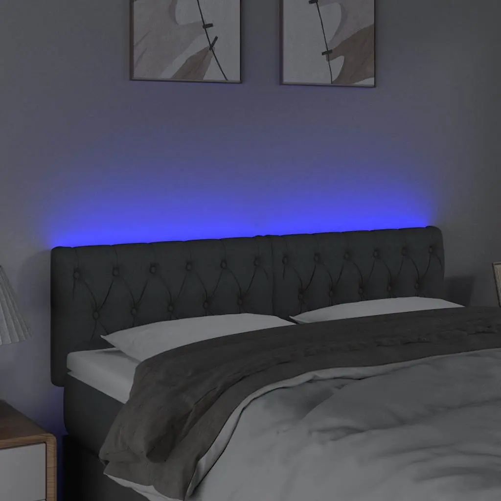 LED Headboard with Adjustable Height in Grey