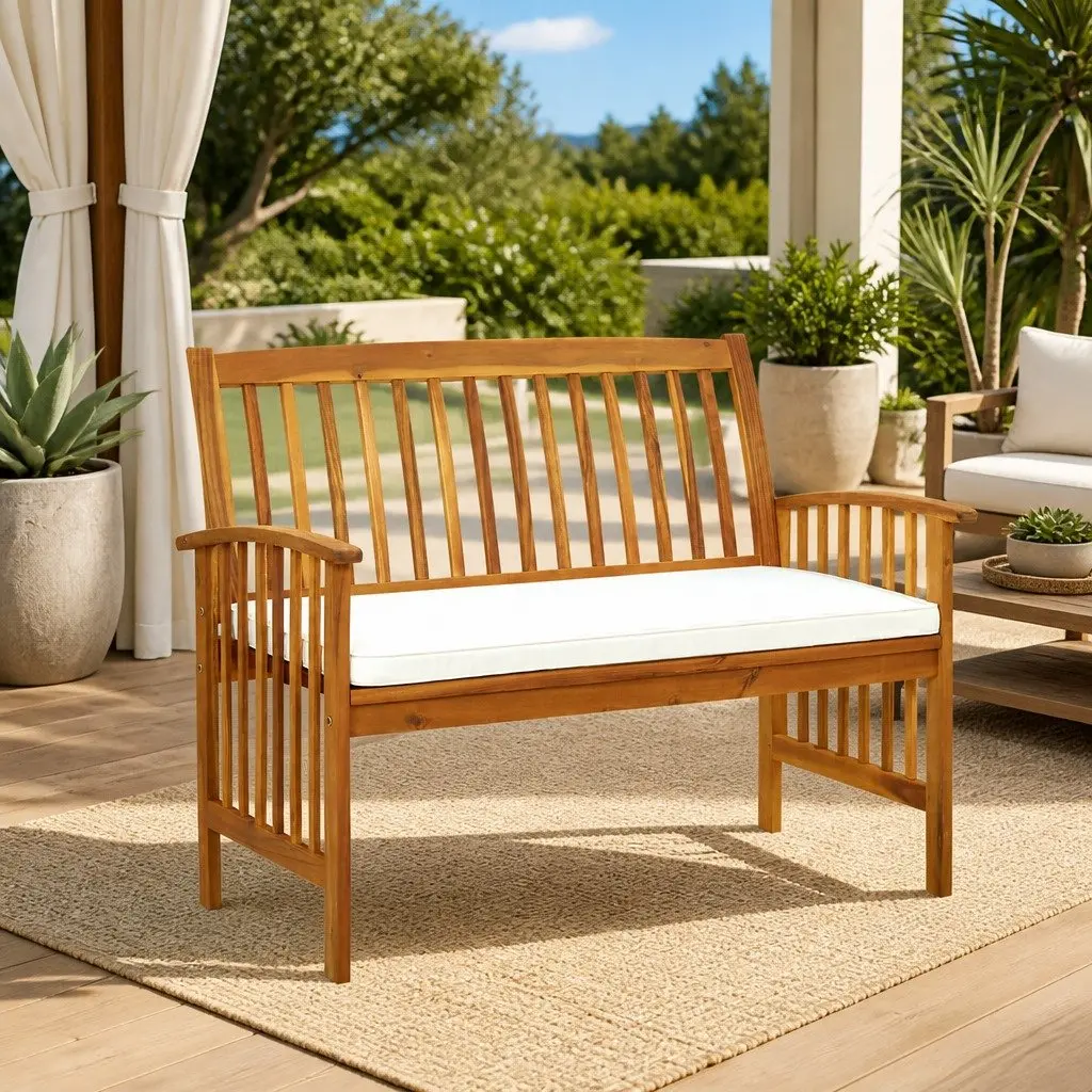 119cm Acacia Garden Bench with Cushion