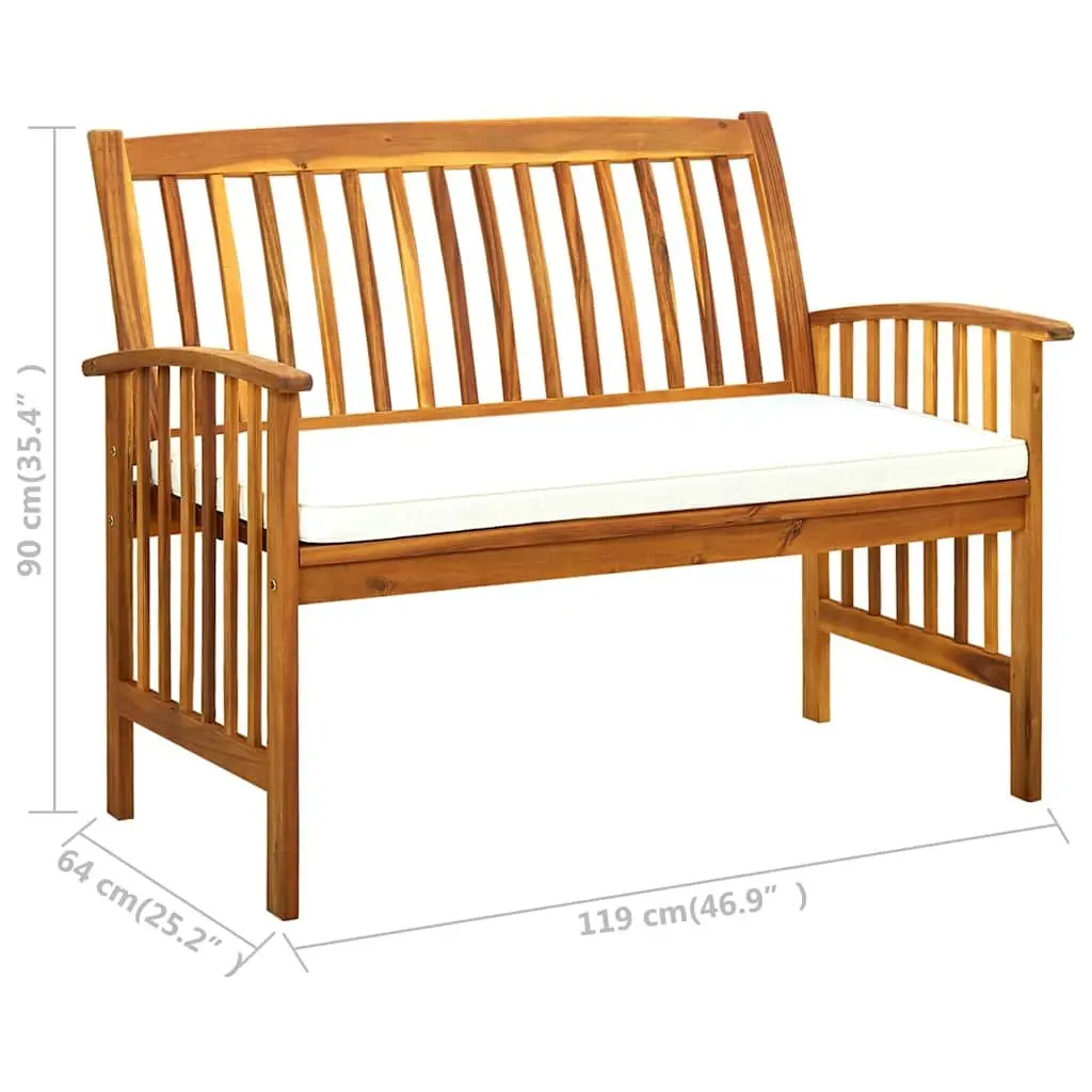 119cm Acacia Garden Bench with Cushion