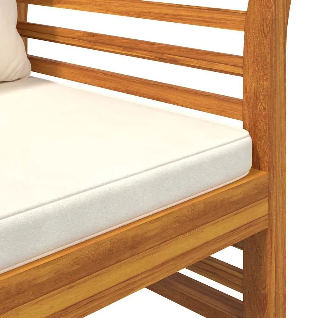 Solid Wood 2-Piece Garden Lounge Set with Cushions