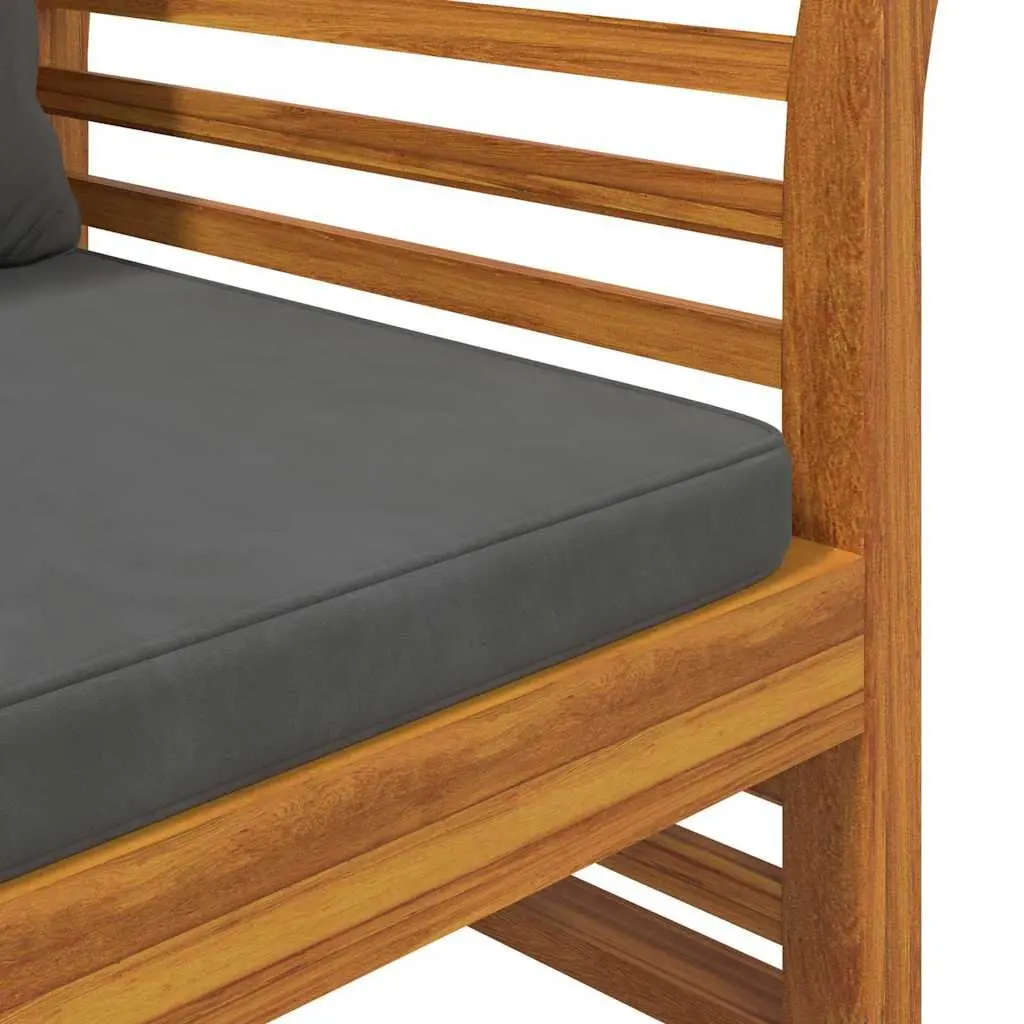 Outdoor 2-Piece Lounge Set with Cushions, Solid Wood