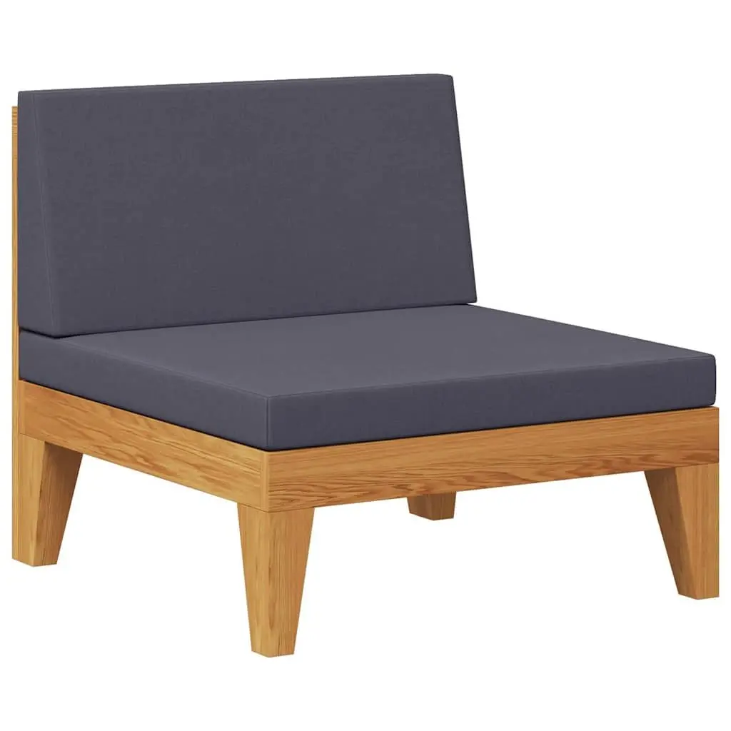Grey Cushioned Middle Sofa for Outdoor Spaces