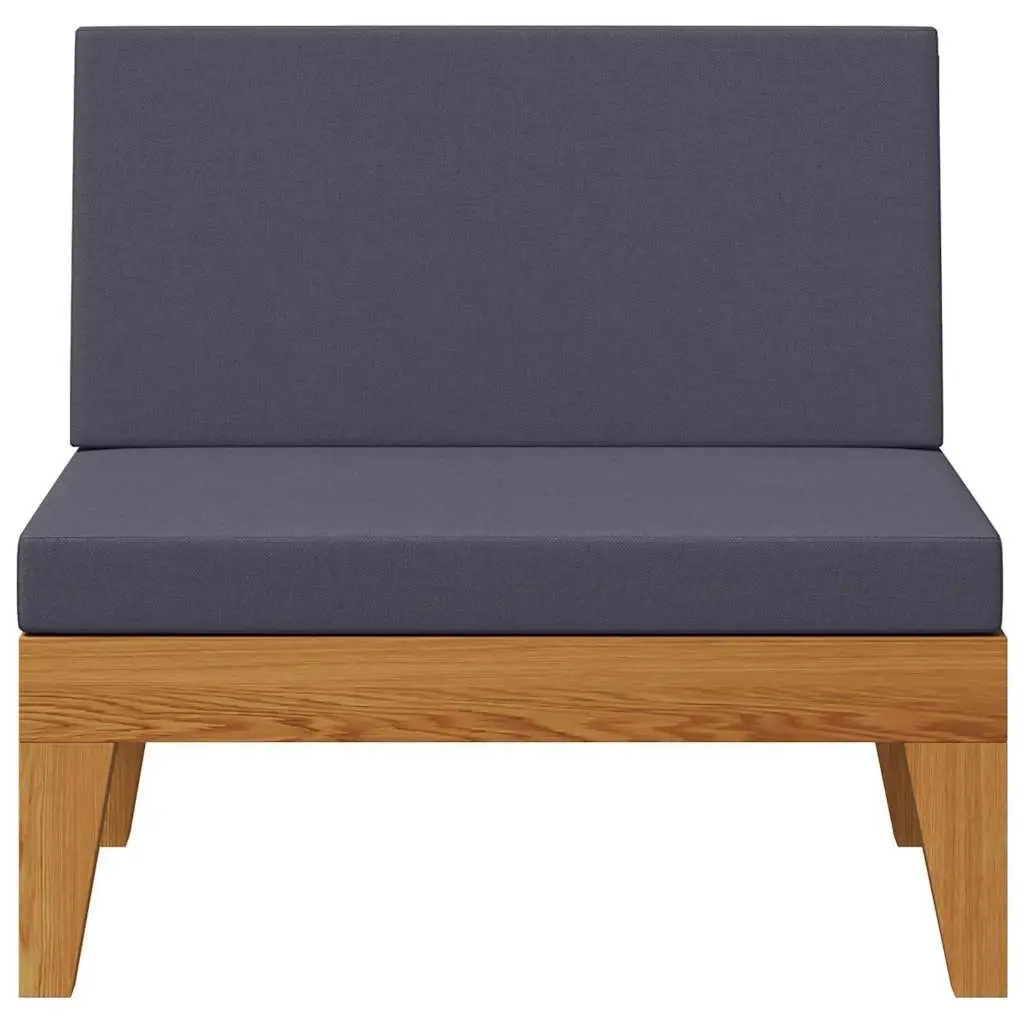 Grey Cushioned Middle Sofa for Outdoor Spaces