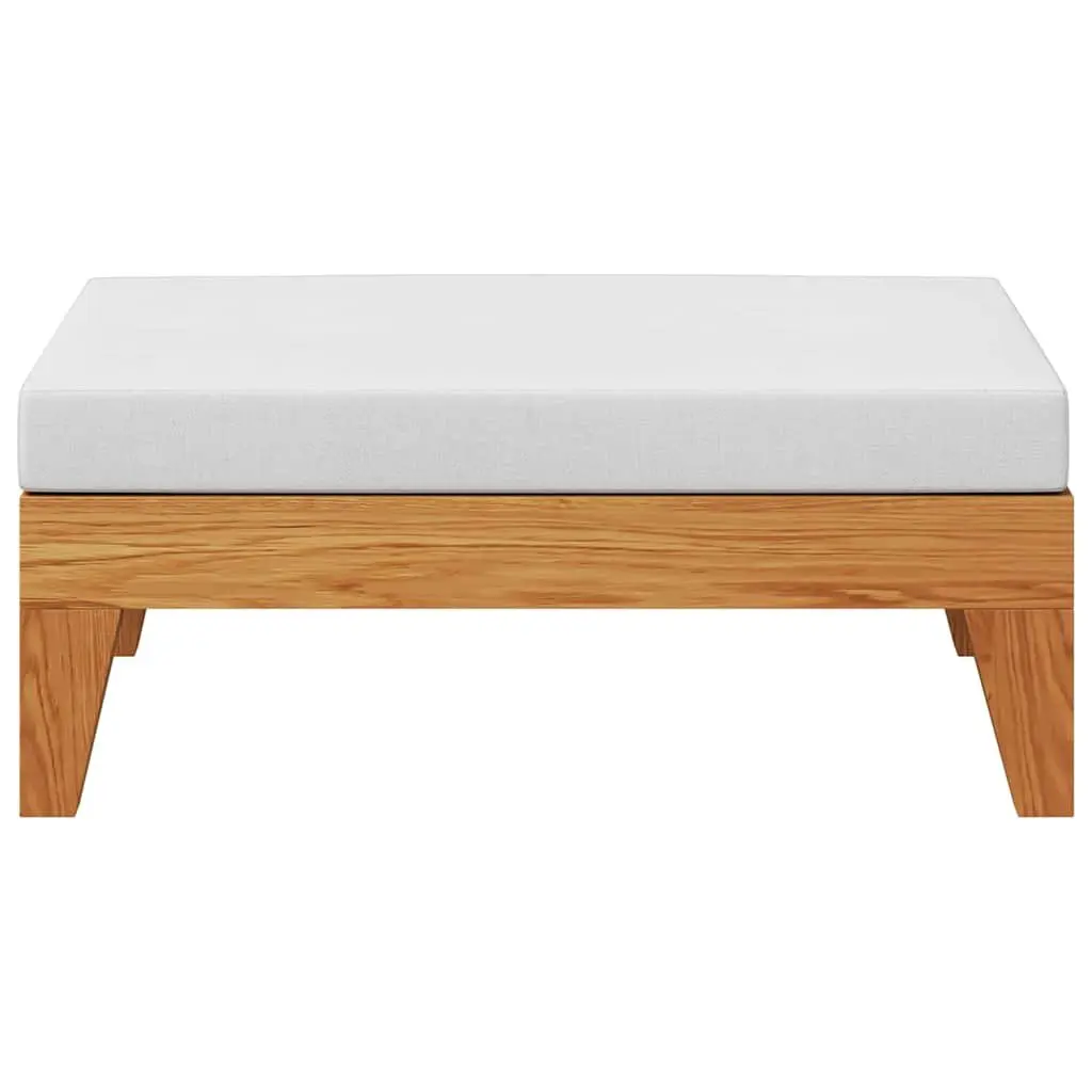 Solid Wood Outdoor Ottoman with Cushion for Relaxation