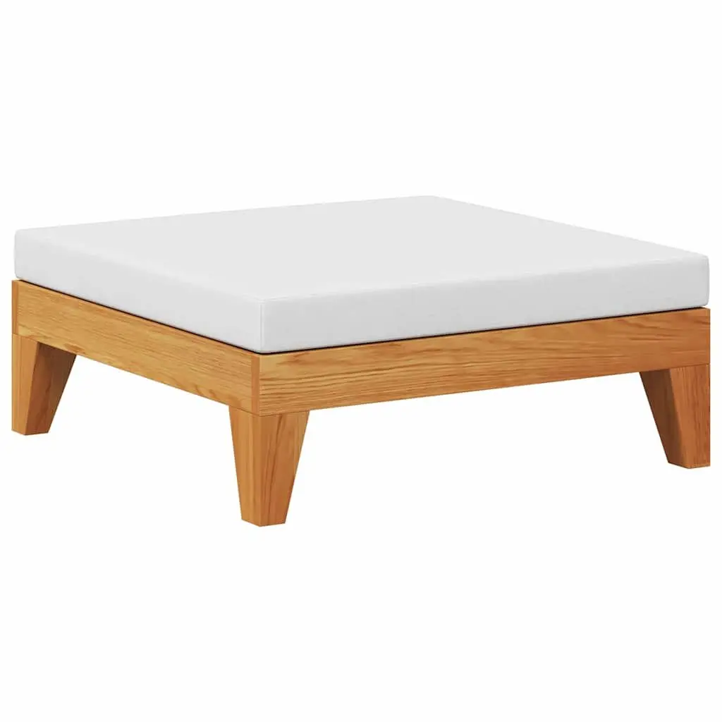 Solid Wood Outdoor Ottoman with Cushion for Relaxation