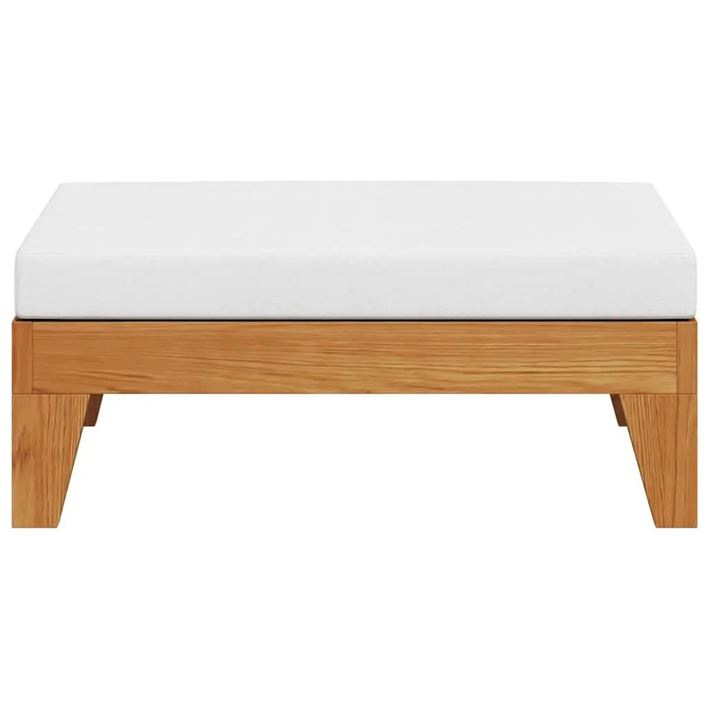 Solid Wood Outdoor Ottoman with Cushion for Relaxation