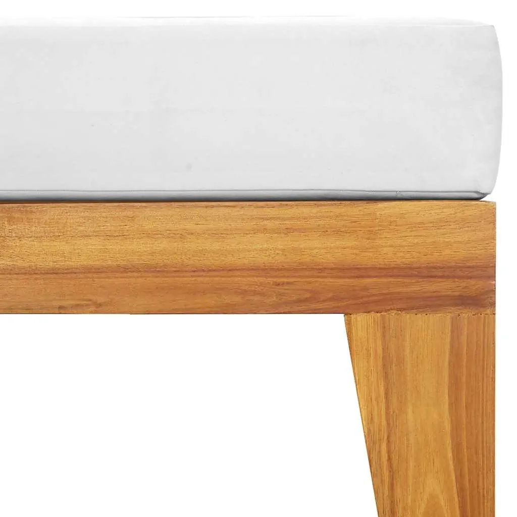 Solid Wood Outdoor Ottoman with Cushion for Relaxation