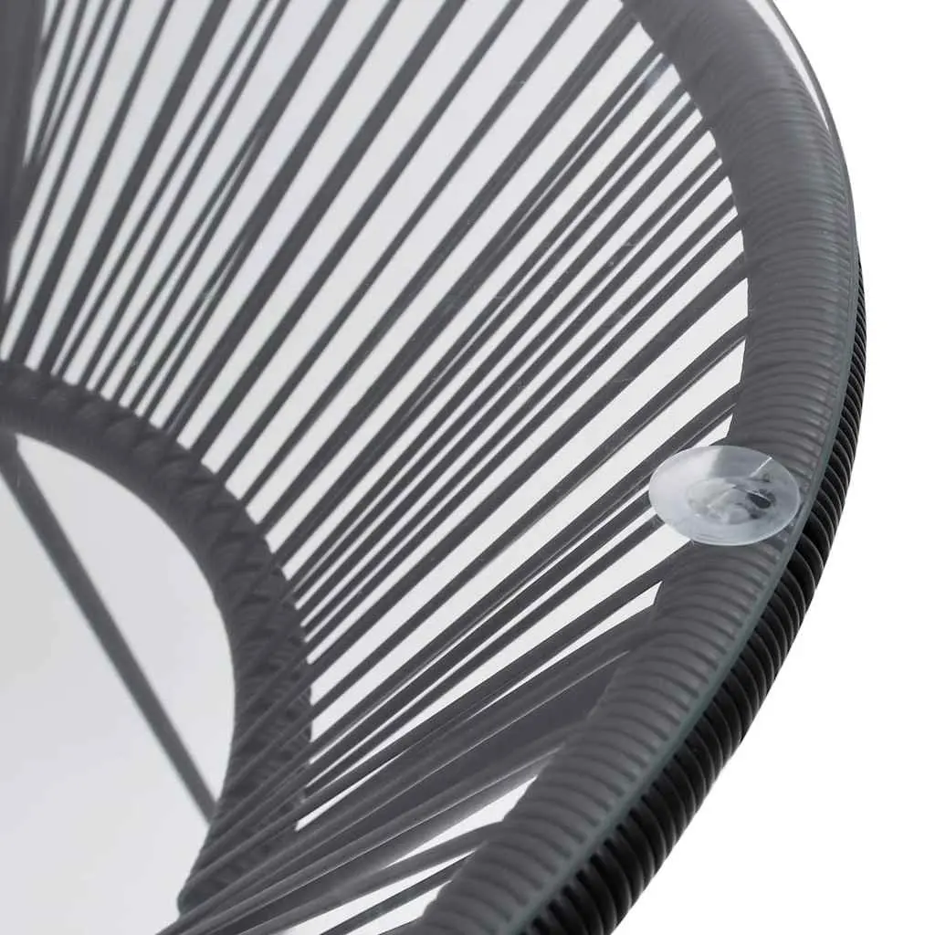 Round Black Rattan Garden Dining Table