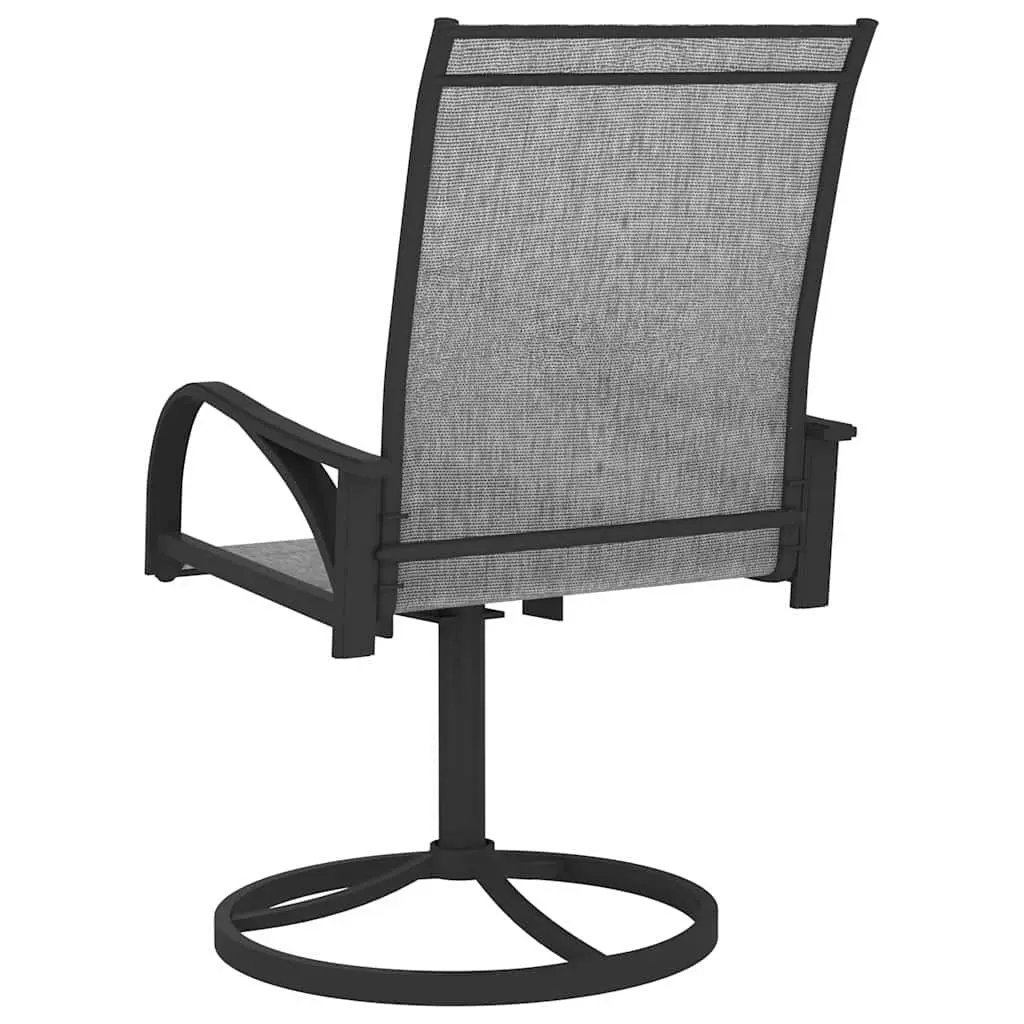 Outdoor Swivel Chairs Textilene Steel Grey 2 Piece