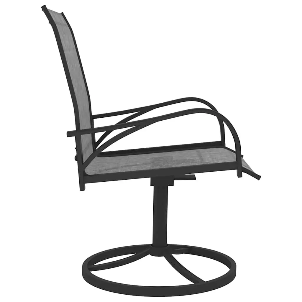 Outdoor Swivel Chairs Textilene Steel Grey 2 Piece