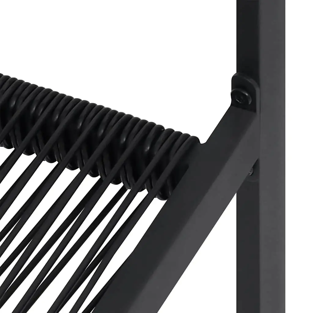 Garden Chairs PVC Rattan Steel Frame Black 2 Piece Set