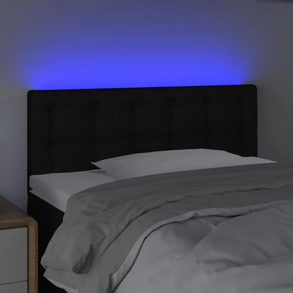 Adjustable Height Black Fabric LED Headboard 100 cm