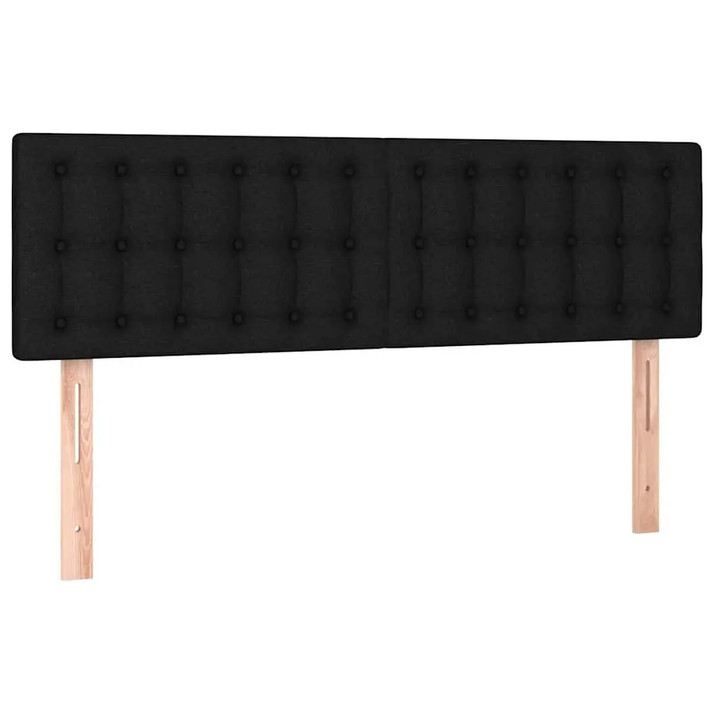 LED Headboard 144 cm Black Fabric Adjustable Height