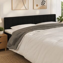 Black Fabric LED Headboard 200 cm with Adjustable Height