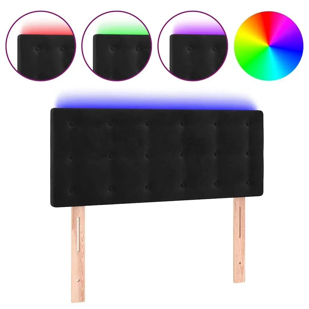100cm Black Velvet LED Headboard with Adjustable Height