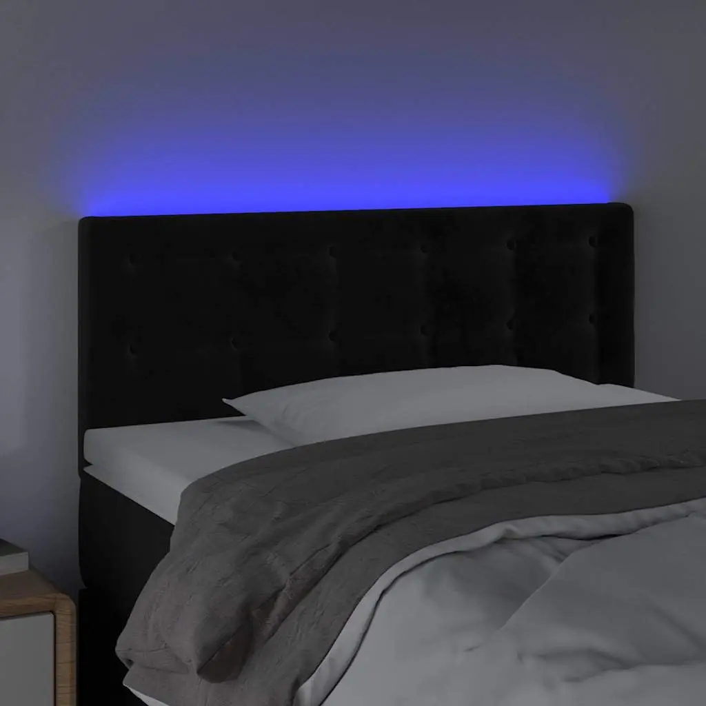 100cm Black Velvet LED Headboard with Adjustable Height