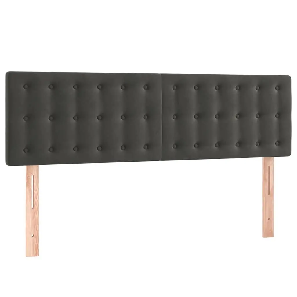 Dark Grey LED Headboard 144cm Velvet Modern Backrest
