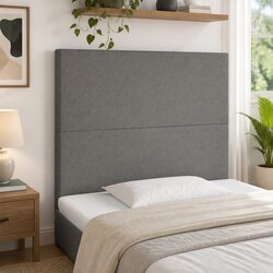Durable LED Headboard 100cm Dark Grey Fabric with Adjustable Height