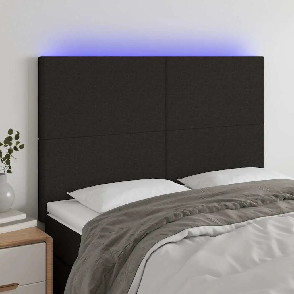 Upholstered Black Fabric LED Headboard 144cm