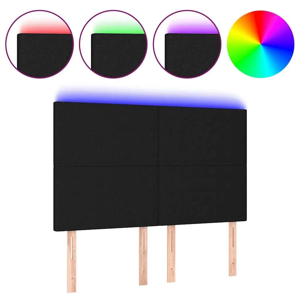 Upholstered Black Fabric LED Headboard 144cm