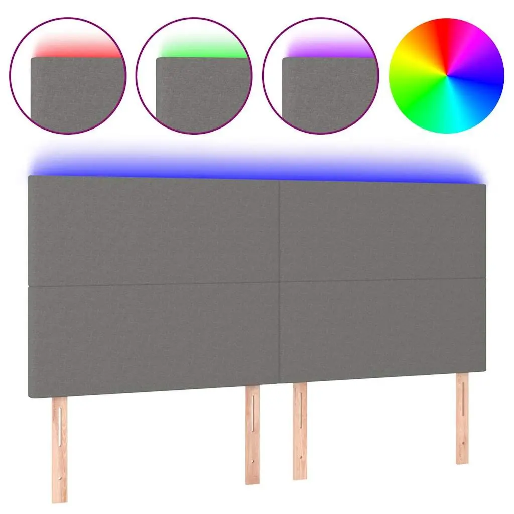LED Headboard 200 cm in Grey with Adjustable Lights