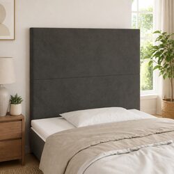 Modern Grey Velvet LED Headboard 80 cm for Bed