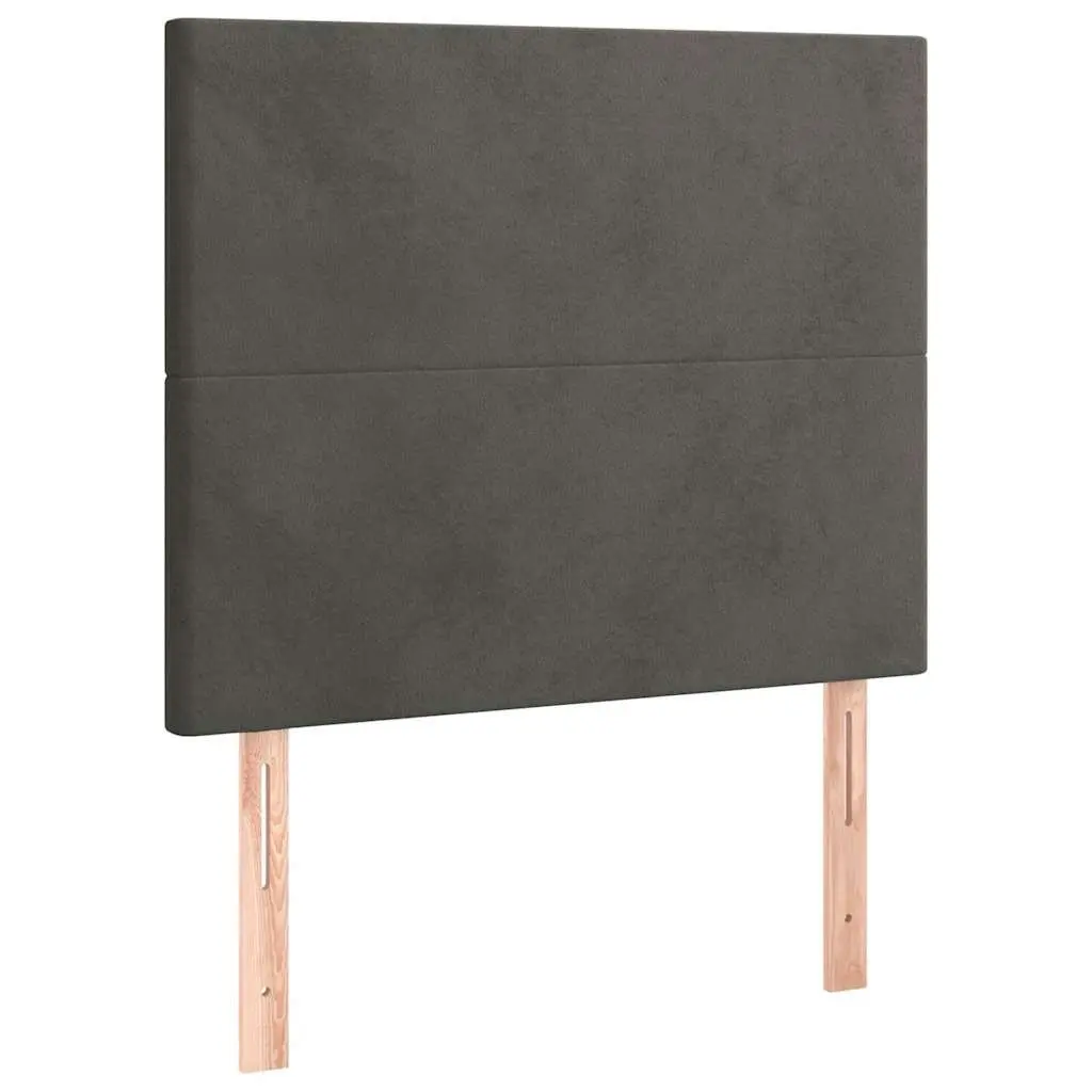 Grey Velvet LED Headboard 100cm Adjustable Height