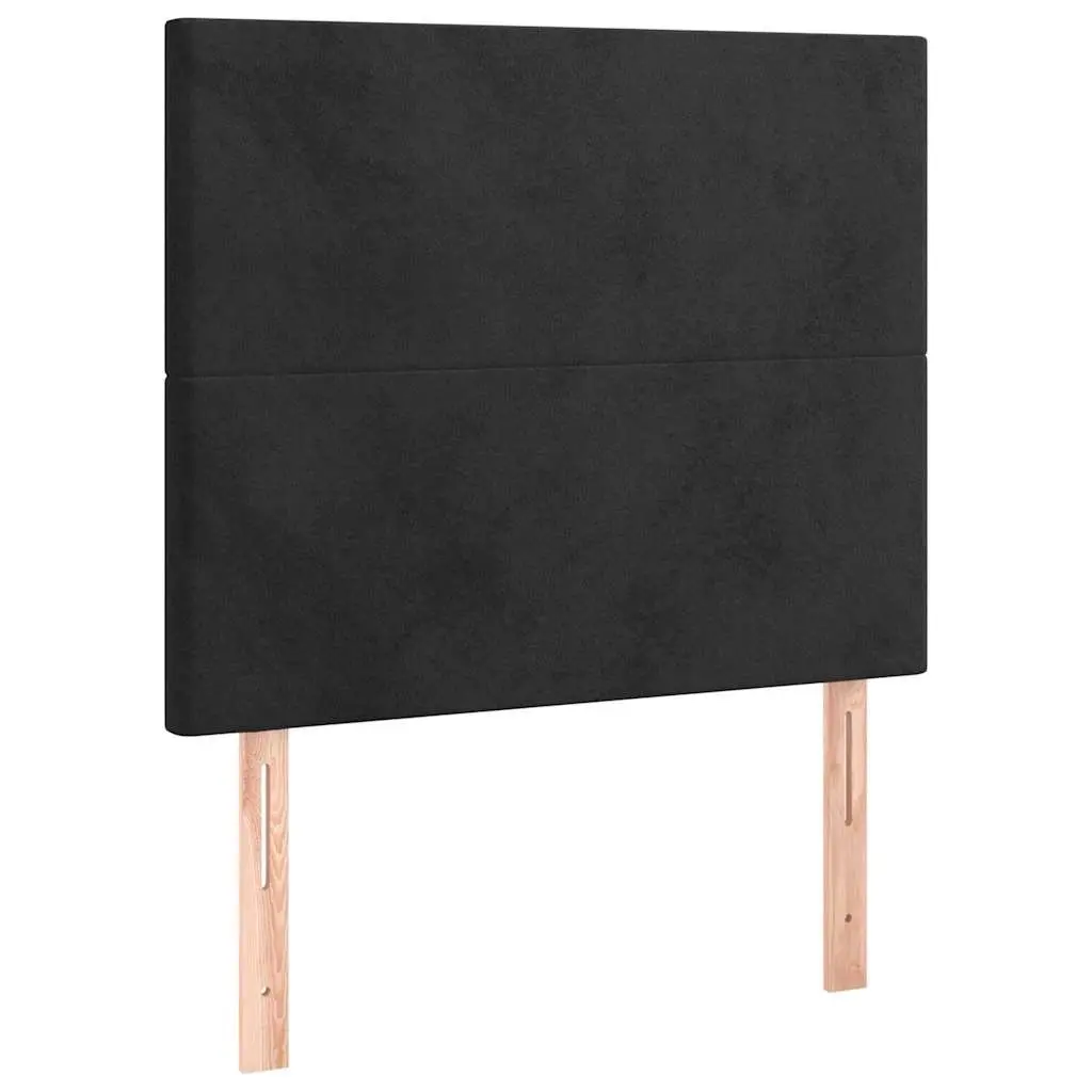 Black LED Headboard 100 cm Velvet Adjustable Height