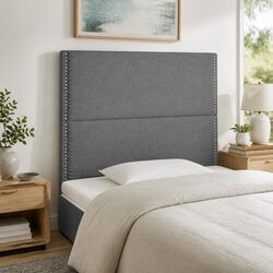 Durable 80cm Dark Grey Fabric LED Headboard with Lights