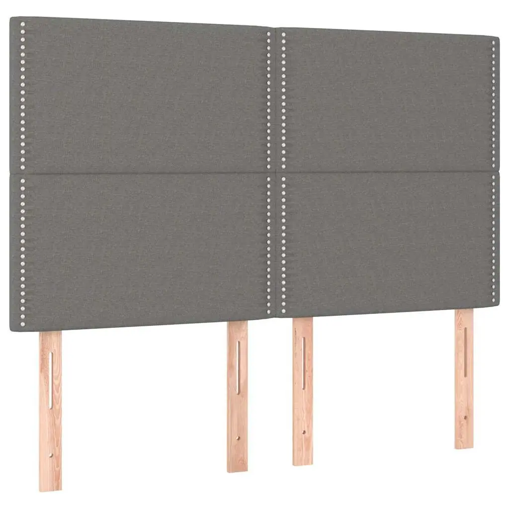 LED Headboard 144cm Dark Grey Fabric Backrest