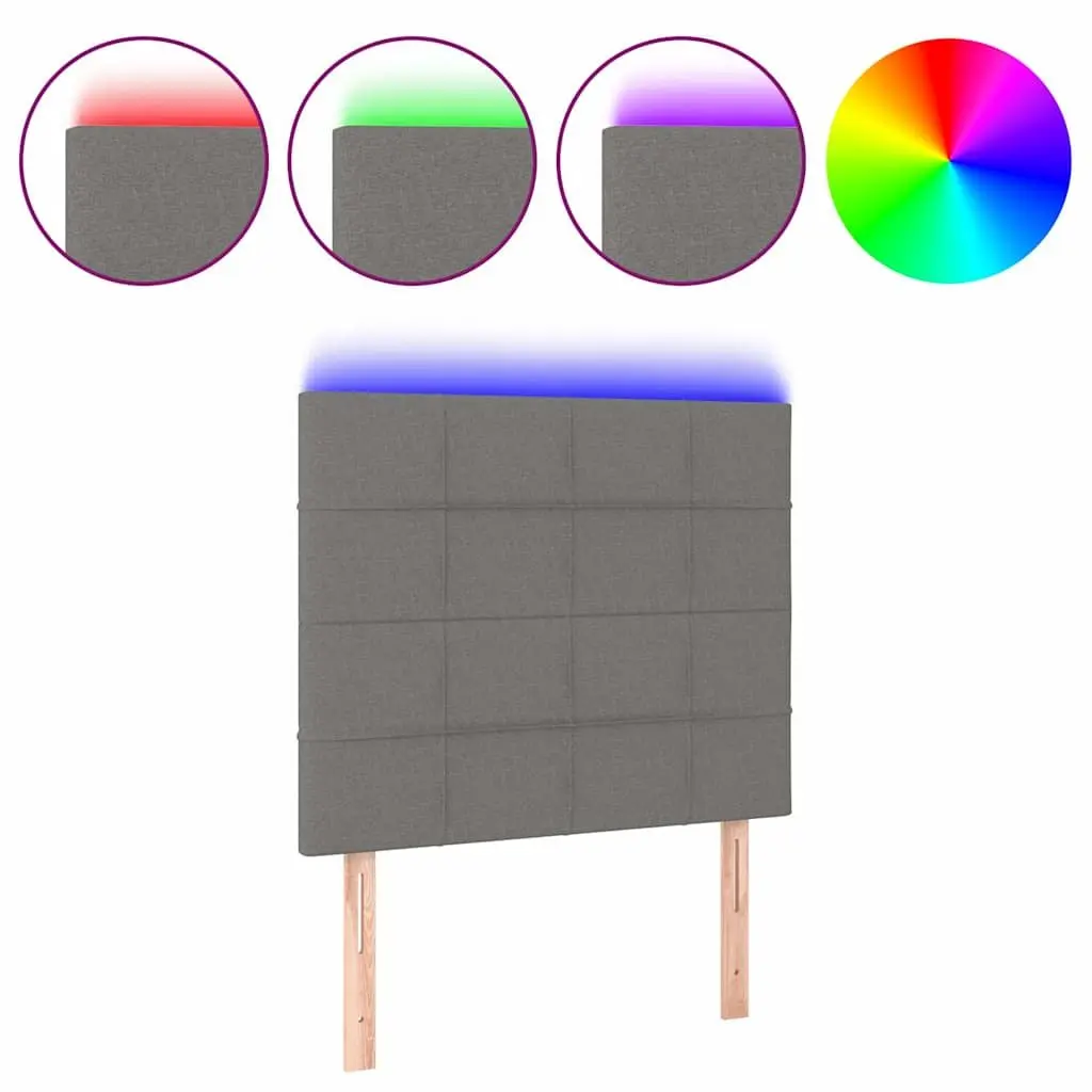 LED Headboard 80cm Adjustable Height Dark Grey