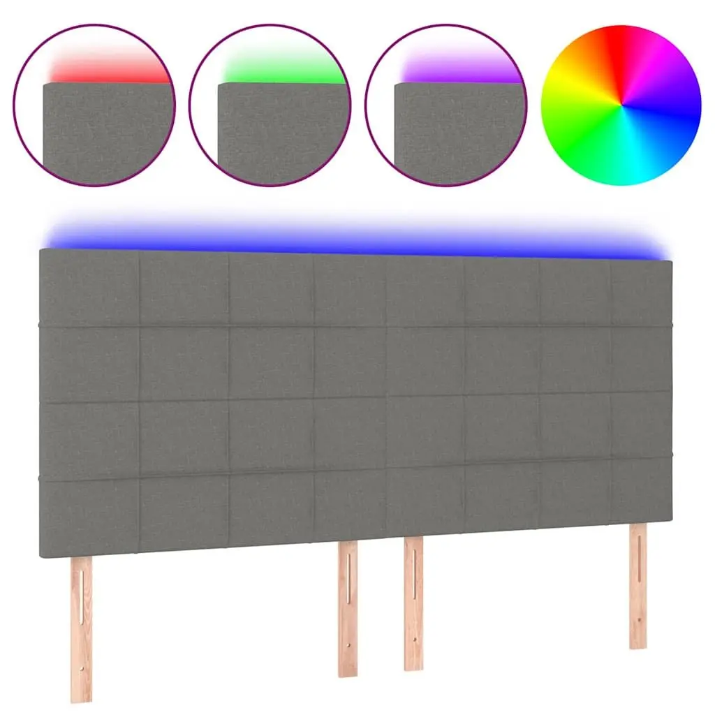 LED Headboard Grey 160cm Fabric Bed Backrest