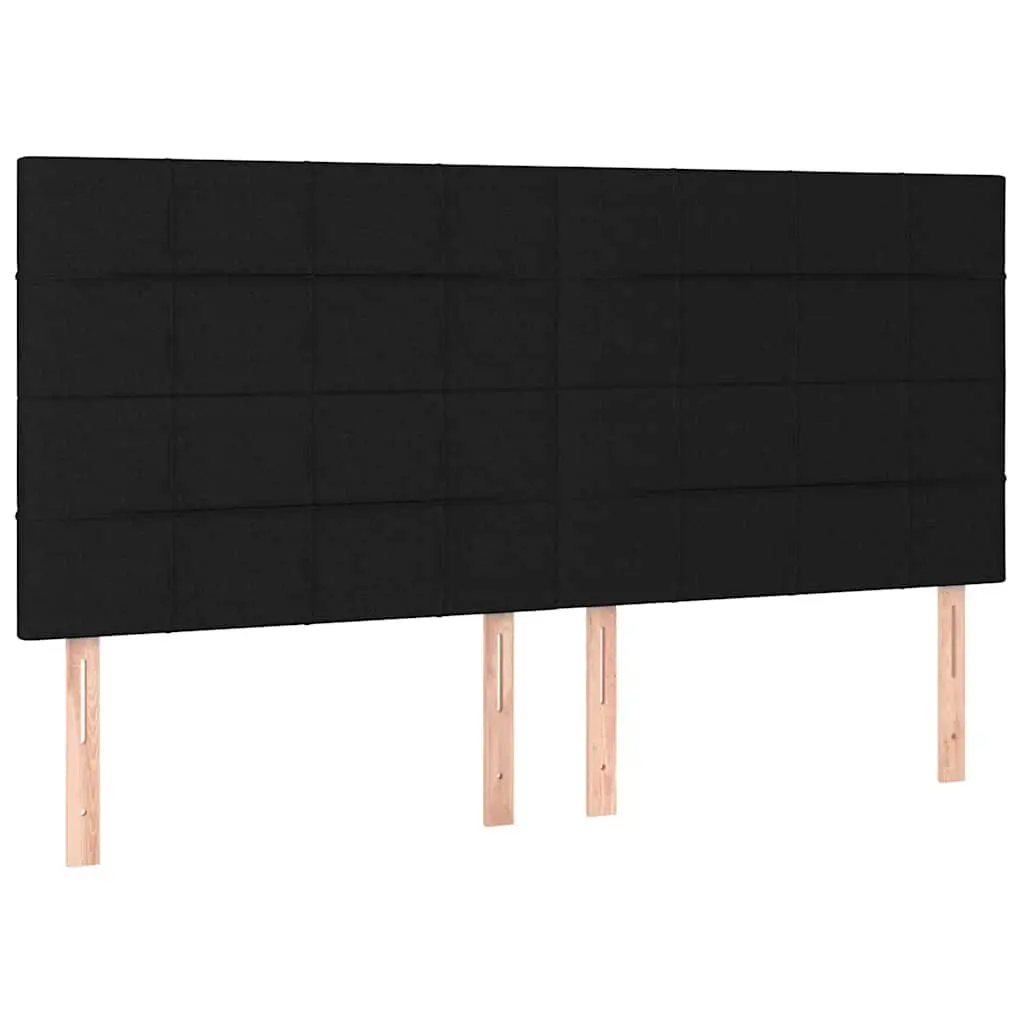 LED Headboard Fabric 160cm Black Modern